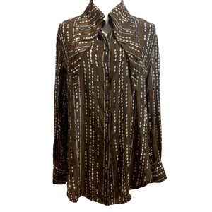 La Robe Brown 60’s Style Button Down Size M